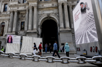 Gaza children's memorial shroud unveiled at UN