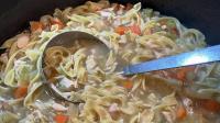 Easy homemade chicken noodle soup recipe with a surprising sweet ingredient