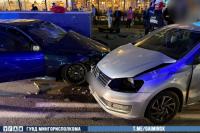 Dangerous Lane Change Throws Car onto Underpass in Minsk
