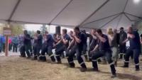 New Zealand firefighters mark final day on Oregon's Austin Fire with haka
