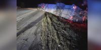 North Carolina man hurt after tractor-trailer overturns on I-95 in Hampden