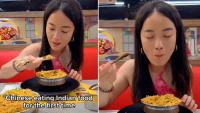 Viral Video: Chinese Woman Tries Indian Food, Her Unique Spoon Trick Amuses Internet (WATCH)