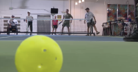 Palm Beach Royals trainer teaches pickleball to veterans and first responders in community event