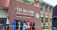 Delaware State University dedicates Williams School, honoring former president and first lady