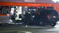Security camera video shows SUV crash that killed 2 on Metro bus in Chatsworth