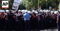 Albania police hold back crowd protesting a resort linked to Jared Kushner