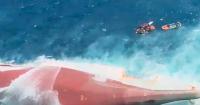 Indonesia begins to right capsized ship in Java Sea