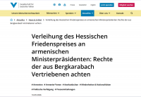 When awarding of the prize, the Hessian State Parliament must not ignore the grave crimes and the suffering associated with them of the affected population