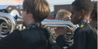 Legally blind Denison student plays euphonium in marching band