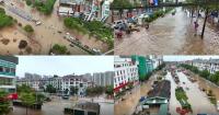 Hanoi’s roads disappear beneath floodwater after heavy downpours in northern Vietnam