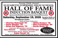 EFHS will welcome latest inductees into Hall of Fame