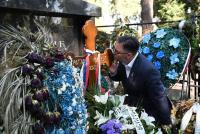 BiH State Minister Stasa Kosarac Kisses the Grave of the War Criminal Ratko Mladic