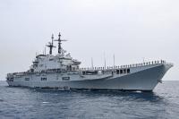 Italy's Aircraft Carrier Giuseppe Garibaldi Arrives in Jakarta