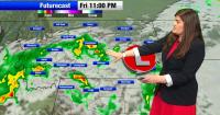 A slow-moving weather system will bring frequent showers and isolated thunderstorms through the weekend