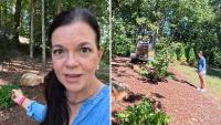 North Carolina gardener skips planting, uses old oak and unearthed rocks for woodland makeover
