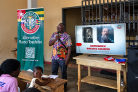 Schoolchildren in Lomé learn about Konstantin Tsiolkovsky