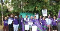 'We're proud to work for the NHS': Hospital staff rally against outsourcing plans