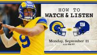 Los Angeles Rams vs. New York Giants: How to watch, listen to and live stream Monday Night Football Week 2