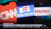 Network Evening News Shows Lead with Trump Bans of CNN, MS NOW, and Politico From WH