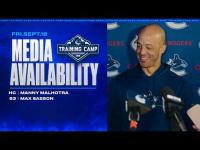 Head Coach Manny Malhotra & Max Sasson Media | Vancouver Canucks Training Camp (Sep 18 2027)