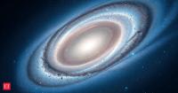 55 million light-years away, scientists spot something unusual: A strange galactic collision may have left this spiral galaxy with a centre that spins sideways