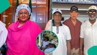 Video: Aisha Buhari, other prominent Nigerian figures' appearances at welcome party in Spain elicit reactions