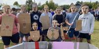 Michigan Tech students battle wind and water in annual cardboard boat races