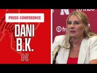 Nebraska volleyball coach Dani Busboom Kelly meets with media after beating North Carolina 3-1