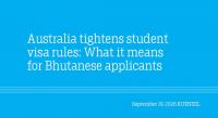 Australia tightens student visa rules: What it means for Bhutanese applicants