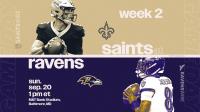 NFL Week 2: How to watch New Orleans Saints at Baltimore Ravens