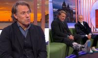John Bishop makes TV appearance wearing a medical boot as he shares update after breaking his ankle in motorbike crash and cancelling tour