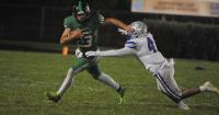 Belgrade forces seven turnovers but still falls to Falcons in weather delayed and rain-soaked defensive battle
