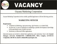 Guyana Marketing Corporation – Vacancy – Marketing Officer