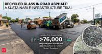 In 2023, an Australian city put 76,000 recycled bottles into its roads; 25 tonnes of crushed glass replaced virgin sand in a major resurfacing trial