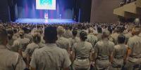 Defense Secretary Pete Hegseth visits with Texas A&M Corps of Cadets