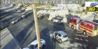 Three-vehicle crash near downtown Las Vegas sends one to hospital