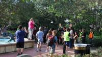 Tallahassee SDS rallies against Flock cameras on Landis Green at FSU