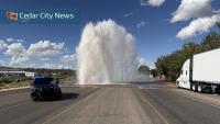 Cedar City crews restore water service after 20-inch pipe ruptures under Cross Hollow Road