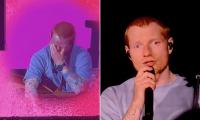 Ed Sheeran tears up on stage at Philadelphia show as he is pushed into addressing his politics after Macklemore was dropped from his tour over 'Free Palestine' remarks