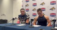 Zac Crews, Adam Jones after Montana State’s win over Central Connecticut State