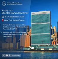 Azerbaijan’s Jeyhun Bayramov departs for New York to attend UN General Assembly