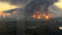 Moscow claims record drone attack as oil refinery and warehouse complex in region catch fire
