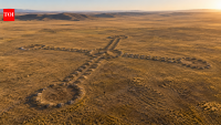 In 2007, a Kazakh economist searching Google Earth for pyramids found giant crosses and rings; dating points to about 800 BC
