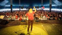 Health workers demand action against genocide and militarization at ManiFiesta 2026