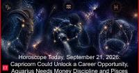 Horoscope Today, September 21, 2026: Capricorn Could Unlock a Career Opportunity, Aquarius Needs Money Discipline and Pisces May See Financial Relief