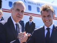 Emmanuel Macron welcomes Mark Carney to Saint Pierre and Miquelon
