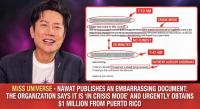 Miss Universe - Nawat publishes an embarrassing document: the organization says it is "in crisis mode" and urgently receives $1 million from Puerto Rico