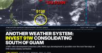 New weather system forms south of Guam