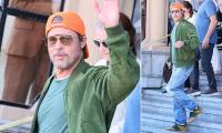 Brad Pitt, 62, sports a backwards cap as he steps out during the San Sebastian Film Festival in Spain