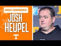 Tennessee football head coach Josh Heupel talks to kickoff Texas week I GBO